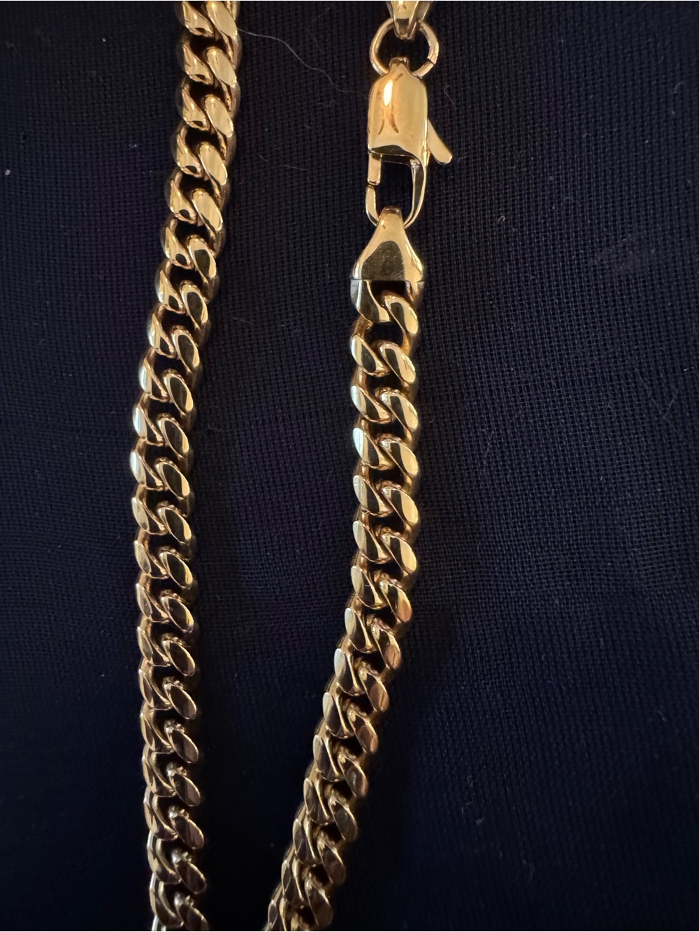 Italian sterling with Gold Tone Curb Chain Necklace - Men's Accessory